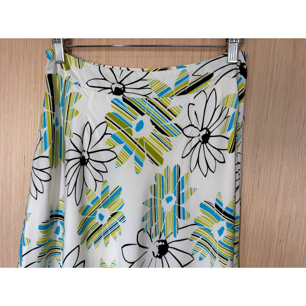 Valerie Stevens 100% Silk Floral Skirt Womens Size 4 Multicolor Event Retro - Picture 6 of 11